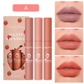 Dragon Ranee 3 Strawberry Set Box Velvet Mist Matte Lip Glaze Lipstick