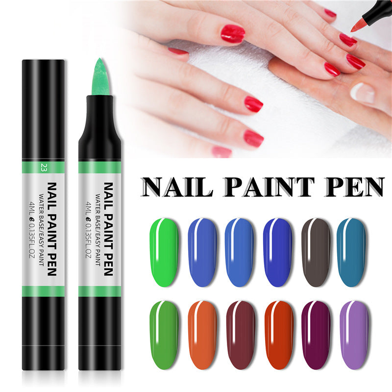 24 Color Nail Polish ting Pen 3D ting Flower Pen Drawing Nail Point Flower Pen Water-based Tasteless Nail Polish Pen