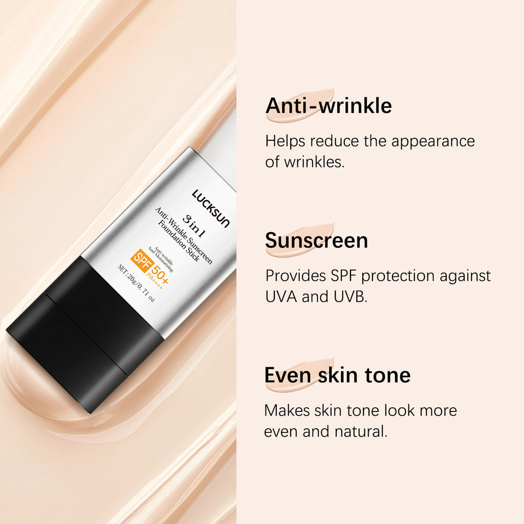 Luckson Three-in-one Anti-wrinkle Natural Long Lasting Concealer UV Protection Foundation Cream