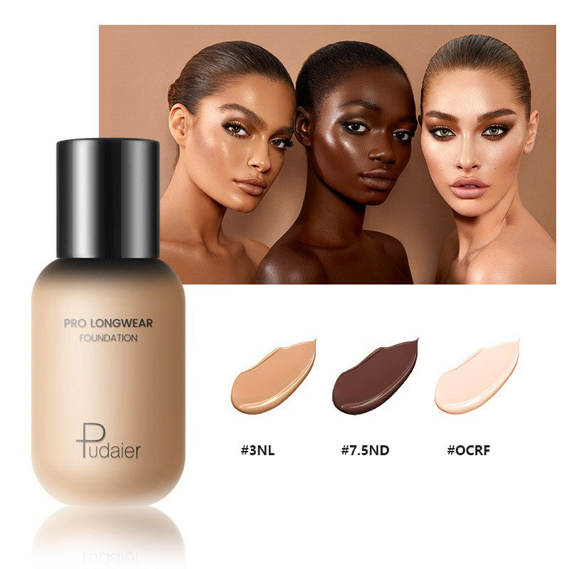 Pudaier Natural Liquid Foundation Concealer Repair Moisturizing Makeup Primer