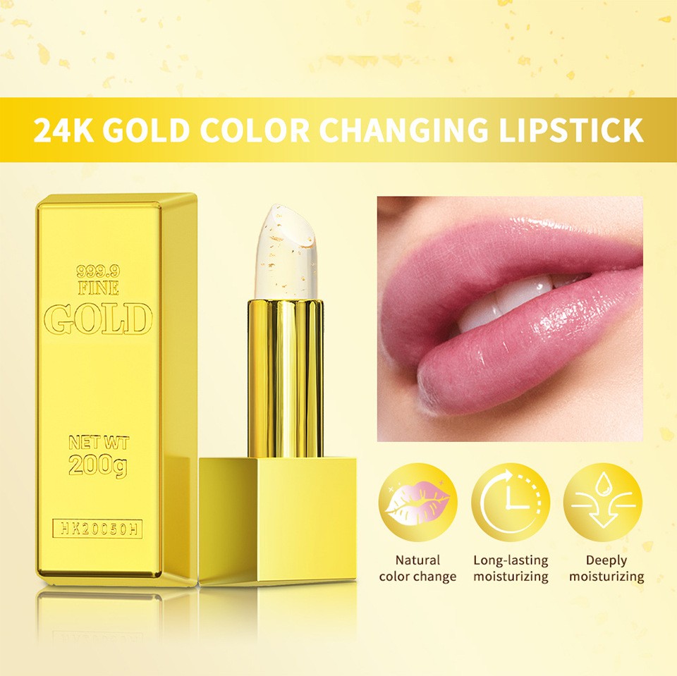Lakerain Nourishing Moisturizing Shiny Gold Foil Color-changing Lipstick