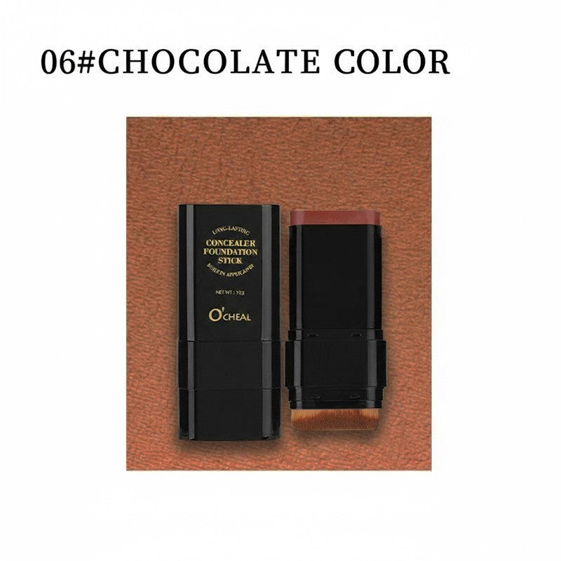 O'Cheal Makeup Concealer Smear-proof Makeup Liquid Foundation Powder Puff Brush Solid Foundation Cream Two-in-one English Version