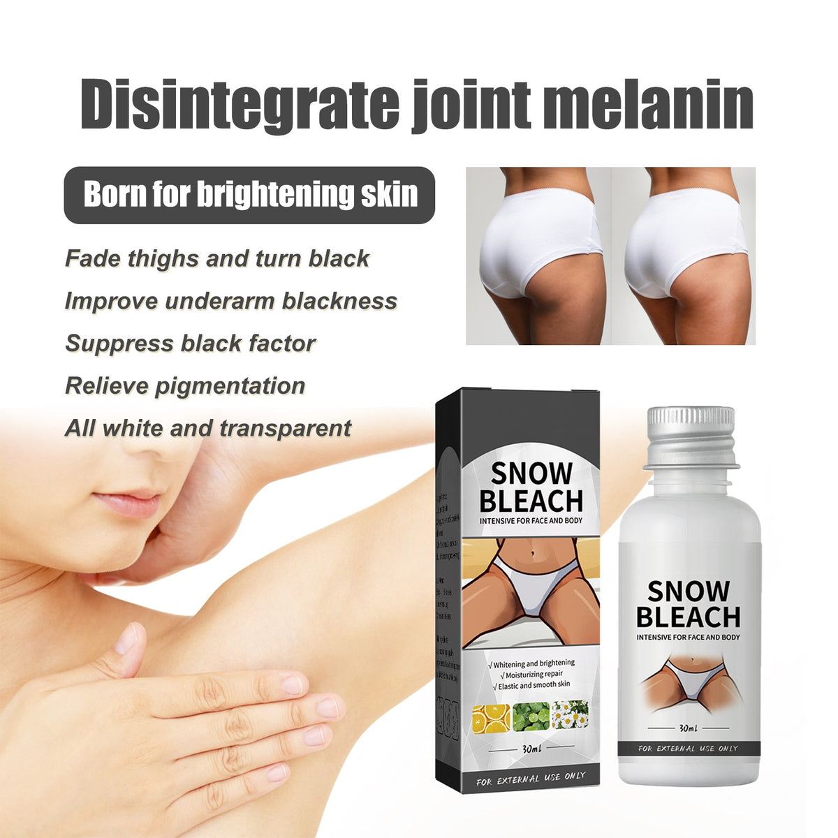 Snow Bleach Skin Brightening Fade Armpit Thigh Blackening Cream