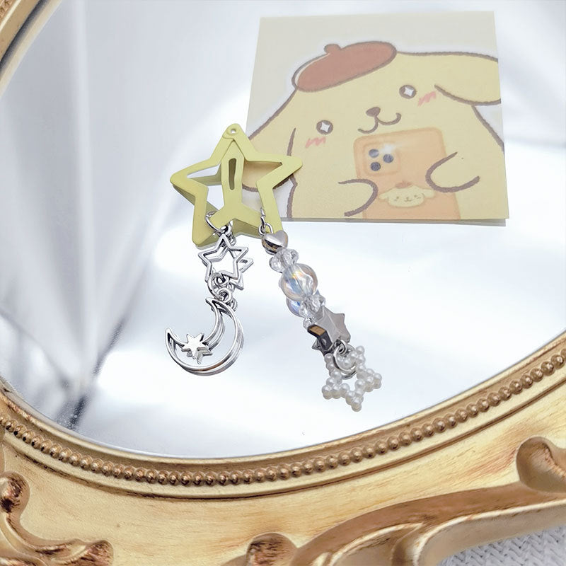 Morandi Pentagram Pendant Barrettes Bangs Flower Love Hairpin