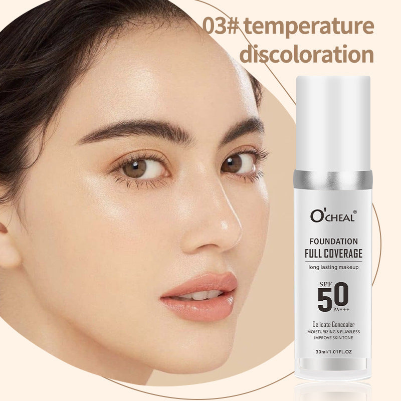 O'Cheal Temperature Change Liquid Foundation Moisturizing Concealer Long-lasting Clothes