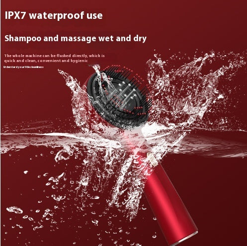 IPX7 Electric Massage Comb Home Scalp Drain Comb Red Light Anti-slip Hair Care Multi-functional Massage Comb