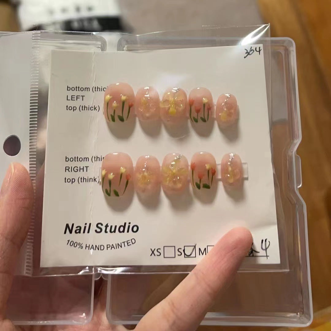 Hand ted Tulip Nail Patches