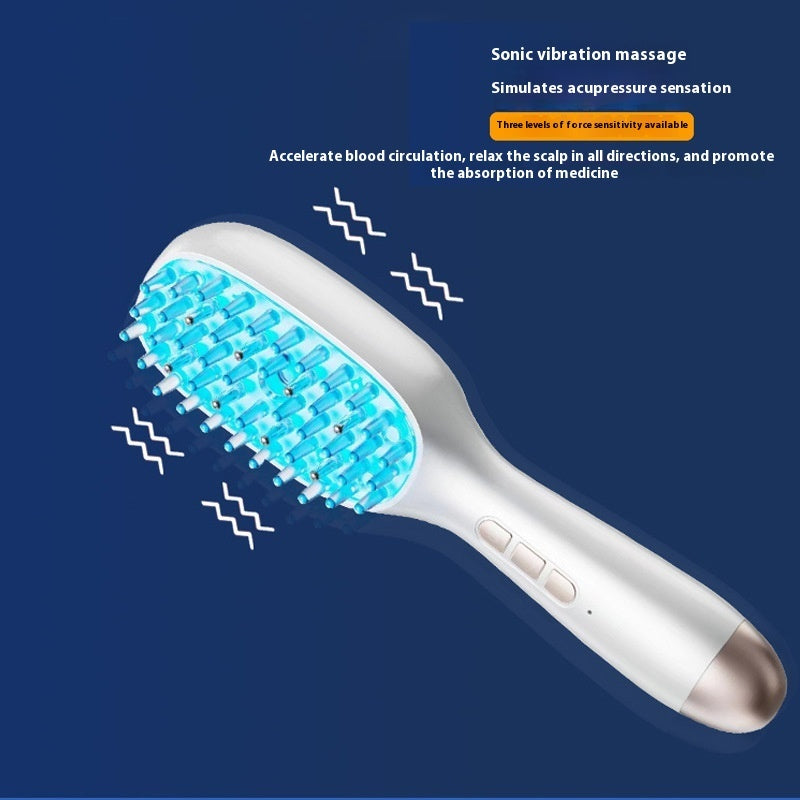 EMS Red Blue Light Physiotherapy Instrument Anti-off Hair Growth Device Electric Massage Comb Spray Comb