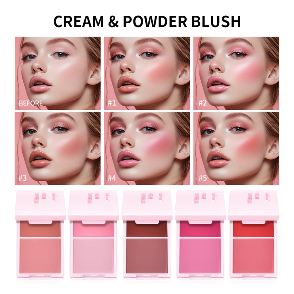 Lakerain Two-in-one Blusher Blush Powder Plate Not Easy To Smudge
