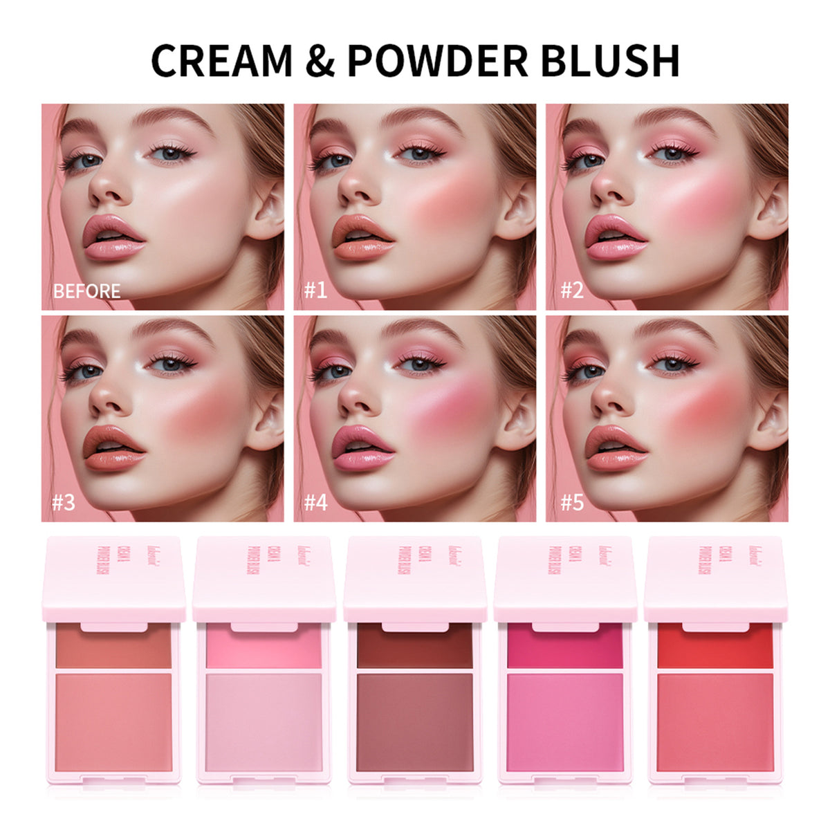 Lakerain Two-in-one Blusher Blush Powder Plate Not Easy To Smudge