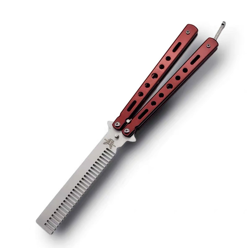 Unbladed Butterfly Comb Practice Knife Folding Comb Hand Exercise Training