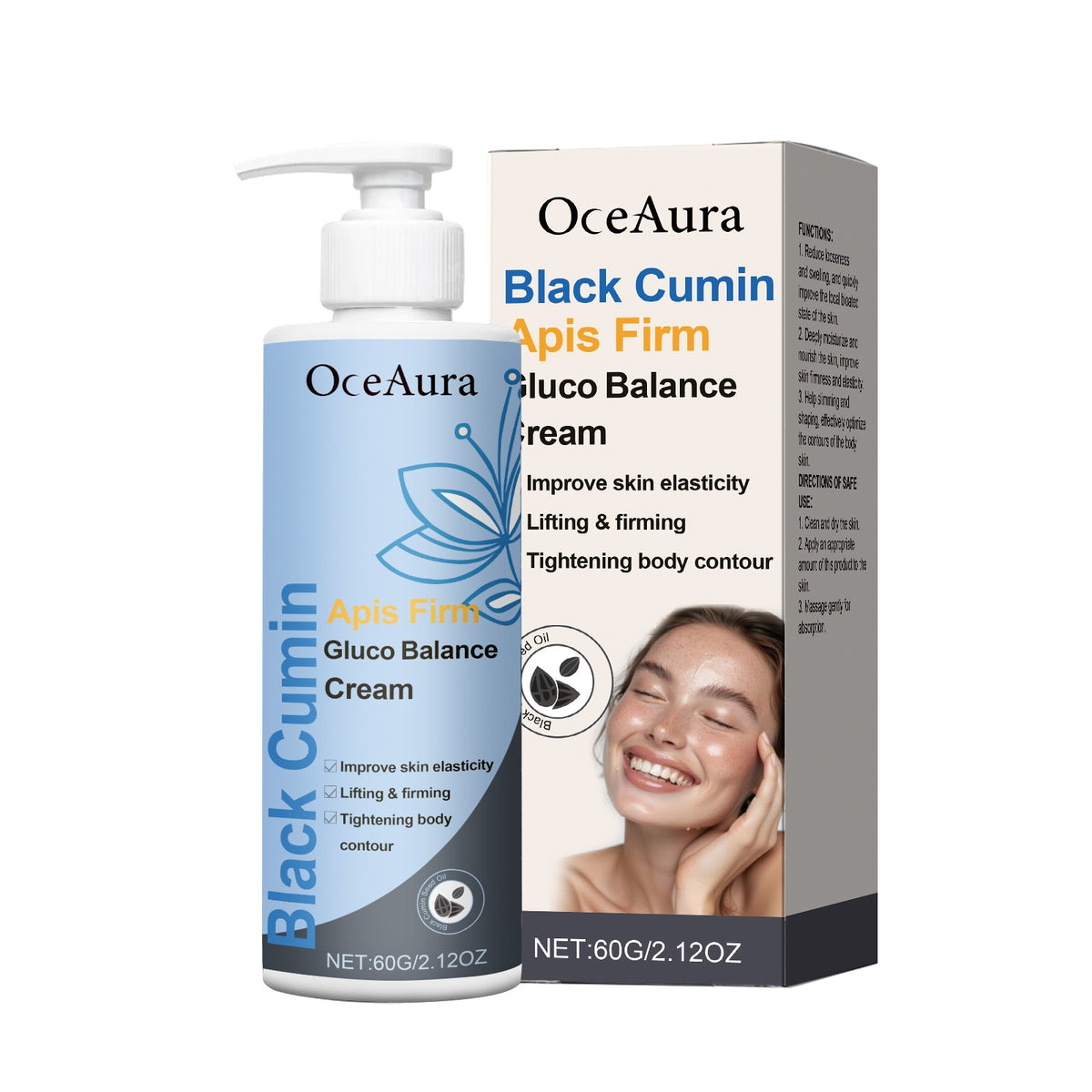 OceAura Black Cumin Apis Firm Gluco Balance Cream