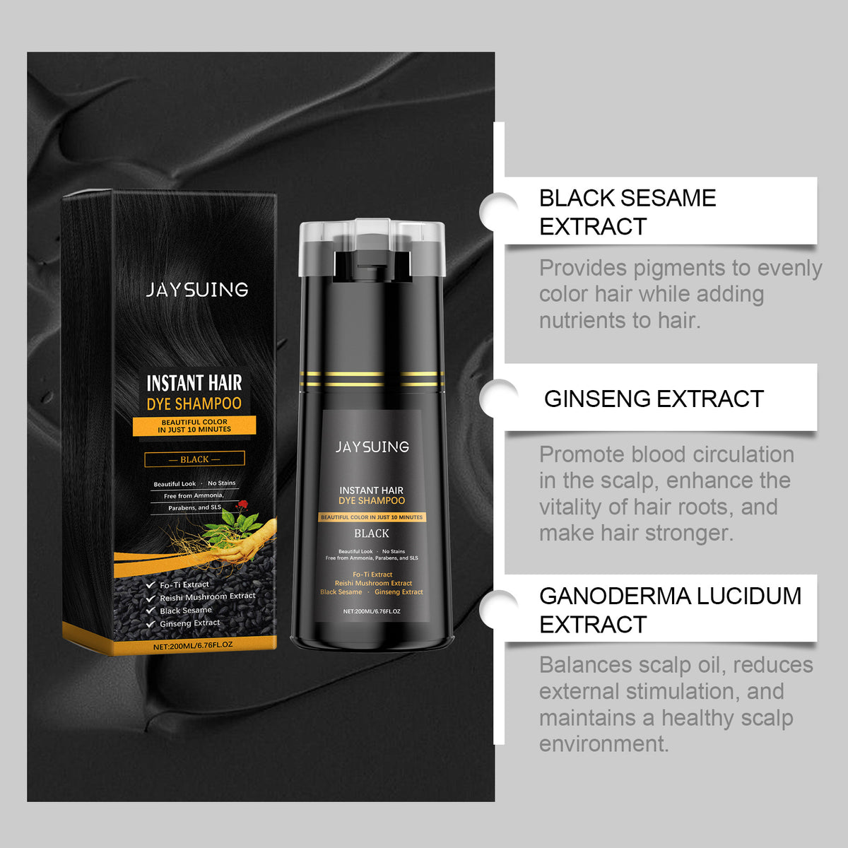 Jaysuing Plant Extract Maintenance DIY Long Lasting Color Rendering Trendy Soft Coloring Shampoo
