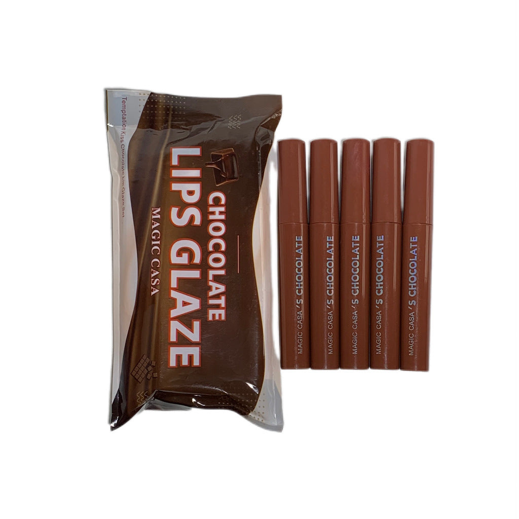 Magic Casa Five Pieces Of Chocolate Lip Glaze Set Matte Finish