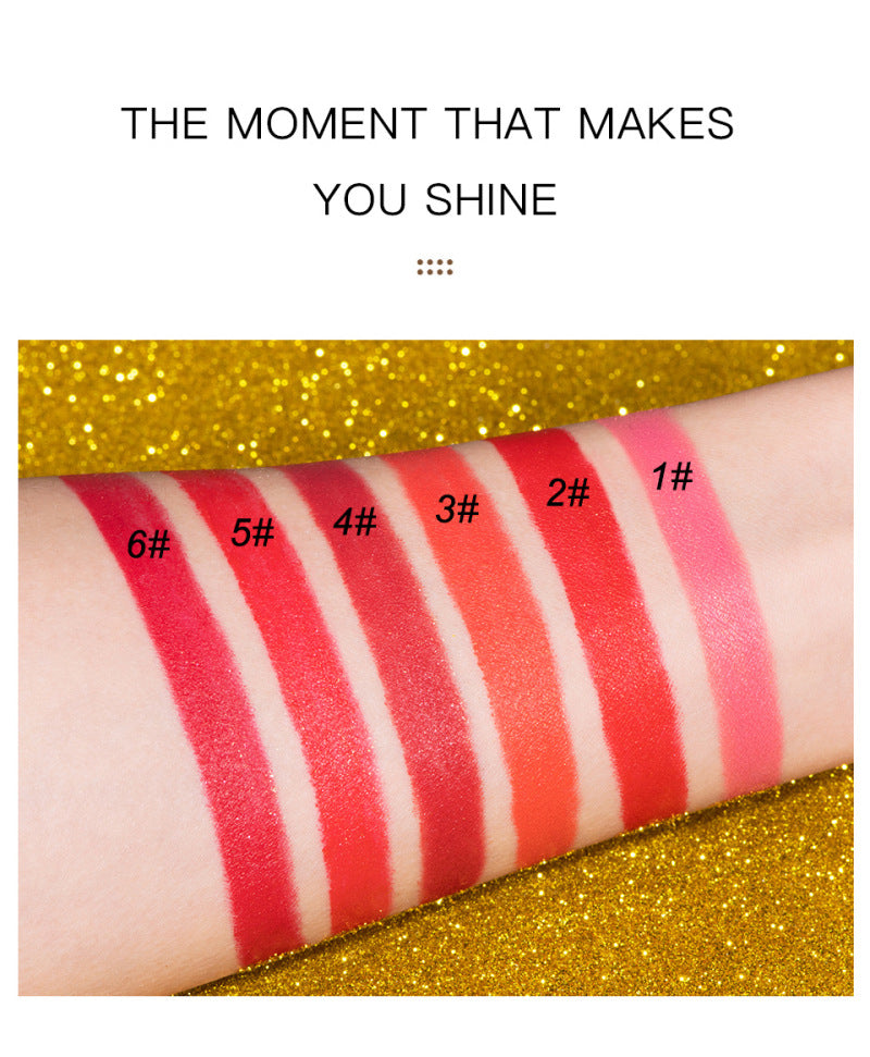 Fine Gold Velvet Matte Non-stick Cup Is Not Easy To Fade Fashionable Shiny Gold Powder Lipstick