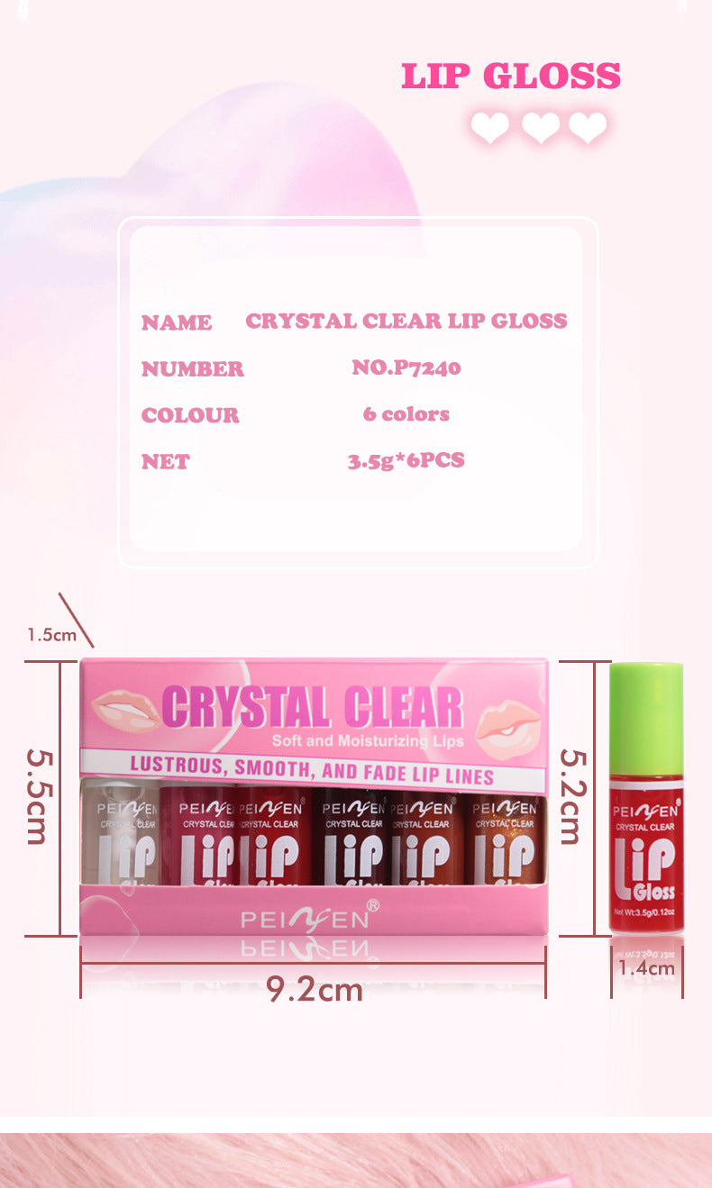 Peiyen Fat Lip Lacquer 6 PCs Set Box Mirror Moisturizing Full Lips