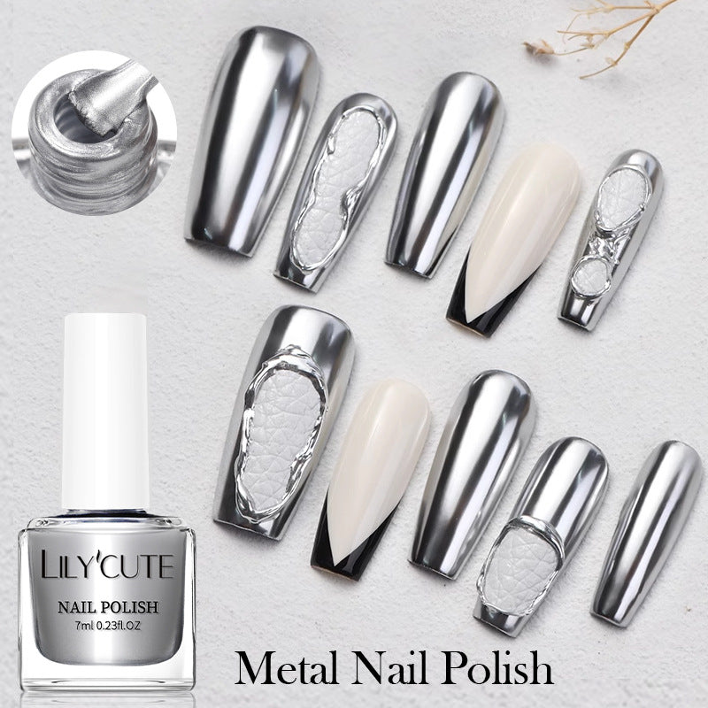 Lilycute Quick-dry Metallic Mirror Nail Polish, No Baking Required