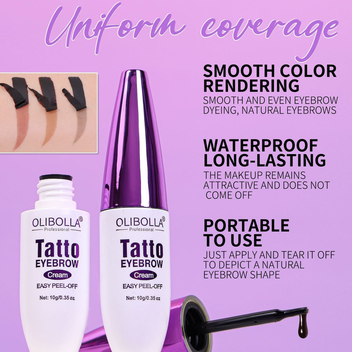 Olibolla Durable Waterproof Colorfast Semi-permanent Brow Cream