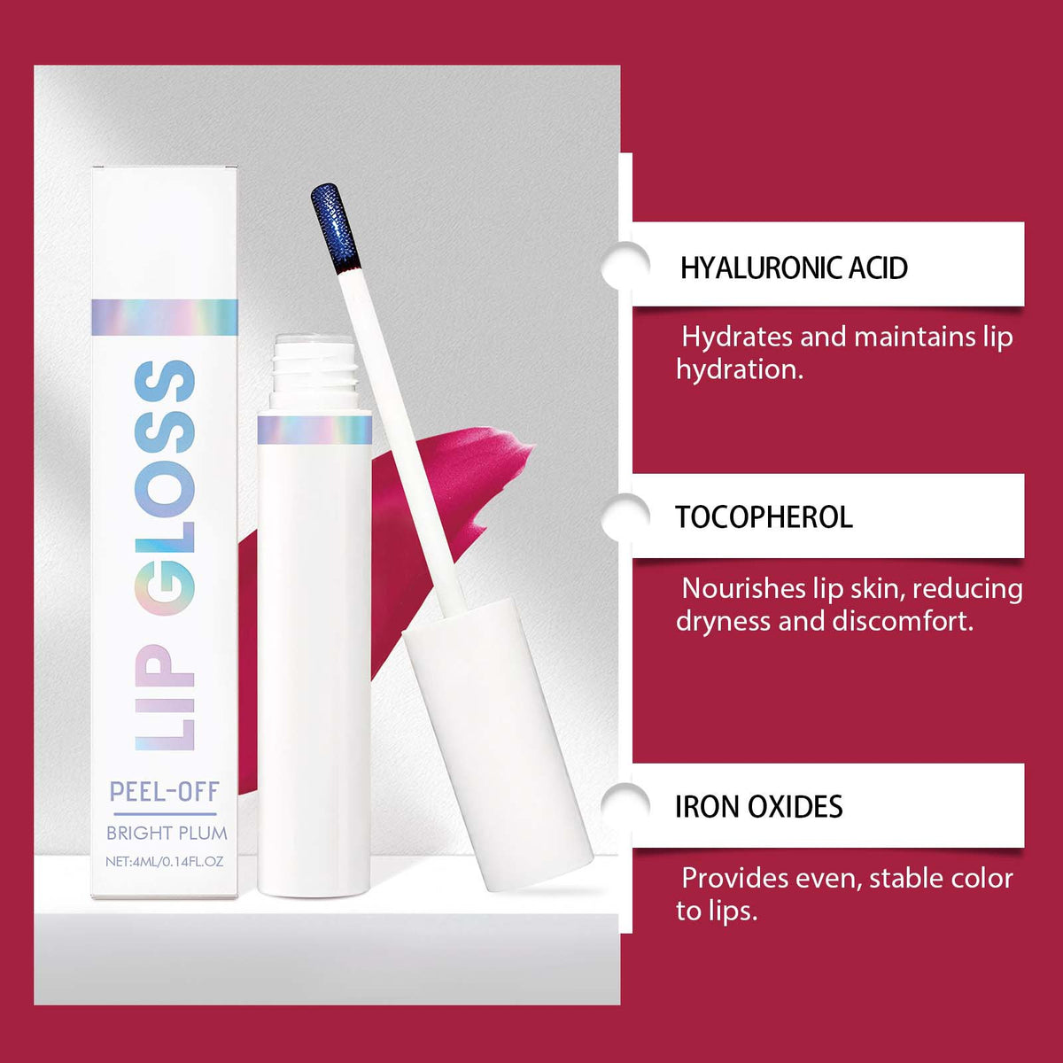 Peel-Off Moisturizing Glossy Portable Lip Makeup