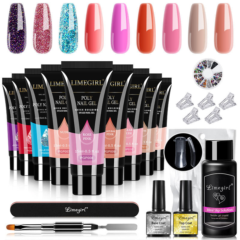 LimeGirl 15ML Crystal Extension Ferrule Nail Tip Nail Beauty Tool Set