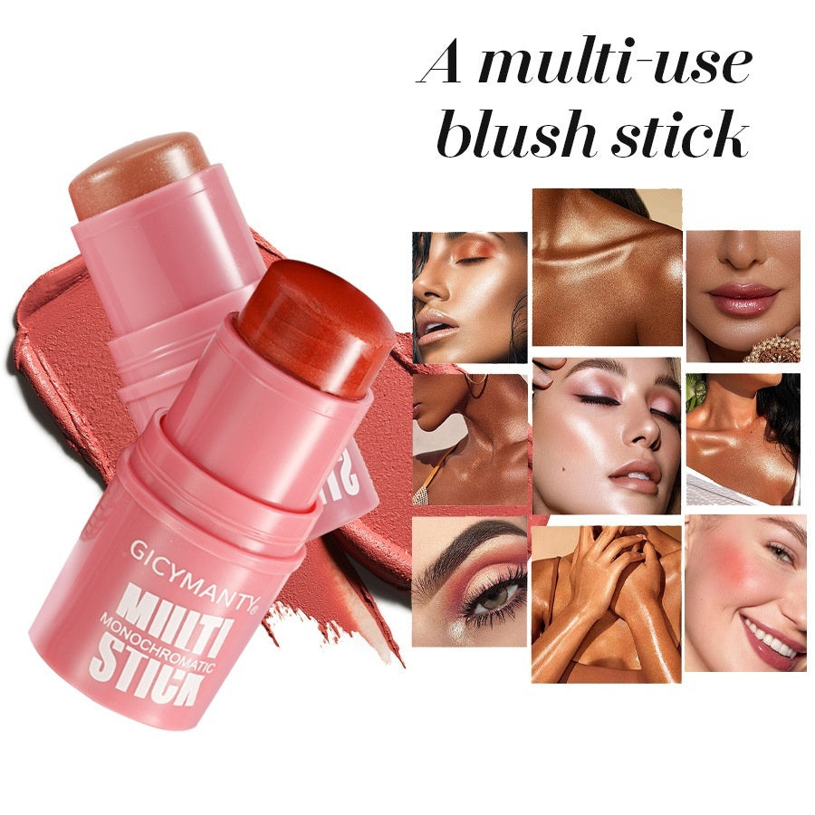 Gicymanty Makeup Blush Stick Facial Brightening Cream Blush Thin And Glittering Color Rendering