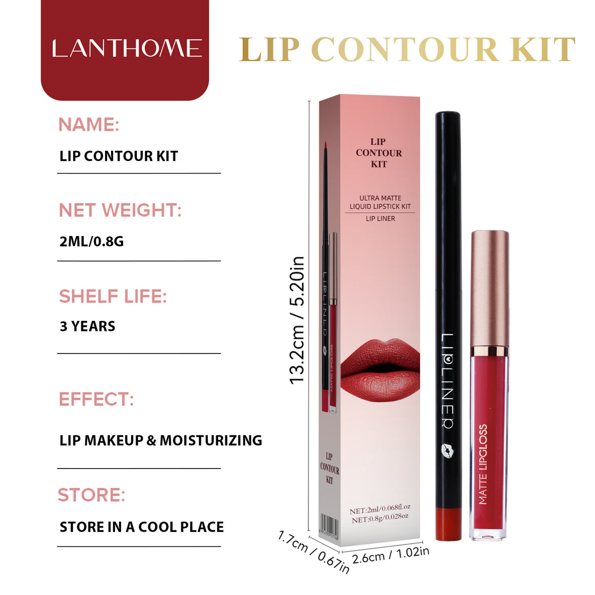 Lanthome Lip Care Contouring Kit Lipstick
