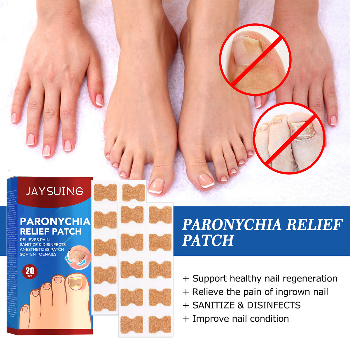 Jaysuing Nail Groove Nursing Adhesive Bandage Nourishing Thickened Gray Nail Soft Nail Correction
