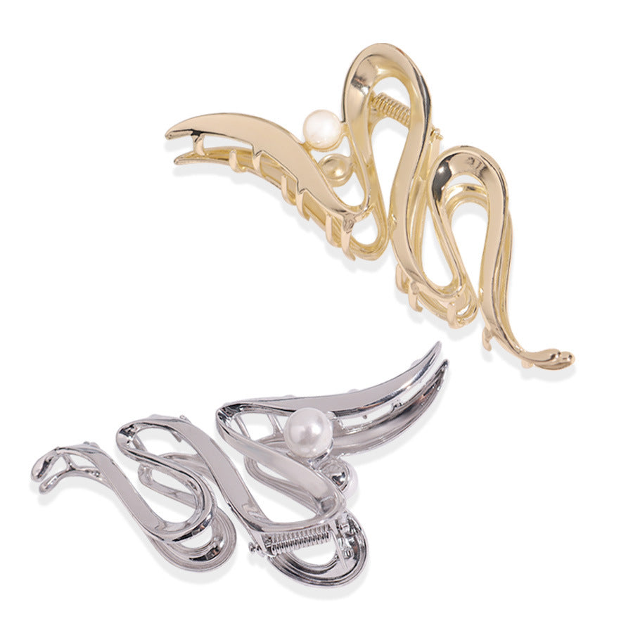 Silver Metal Barrettes Updo Hair Claw