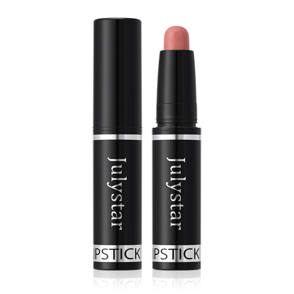 Julystar Matte Finish Makeup Lipstick Rotating Velvet Lasting No Stain On Cup
