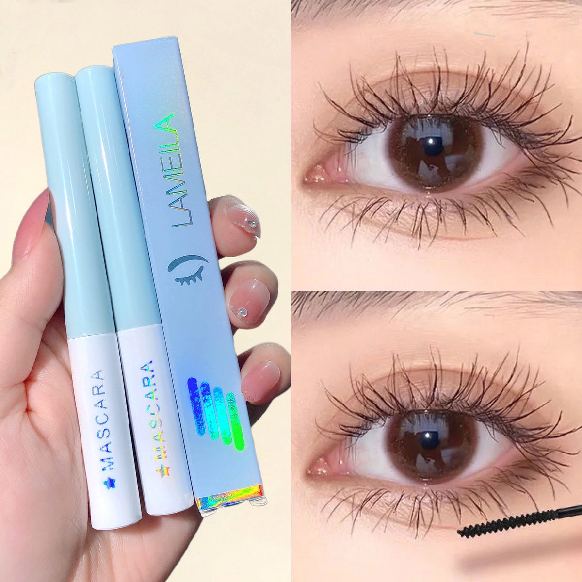 Lameila Fine Bruch Head Mascara Waterproof Sweat-proof Not Smudge Lengthened Curling Does Not Fade