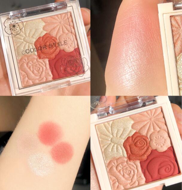 COLOR STYLE Embossed Petal Natural Contouring Highlight Blush Palette