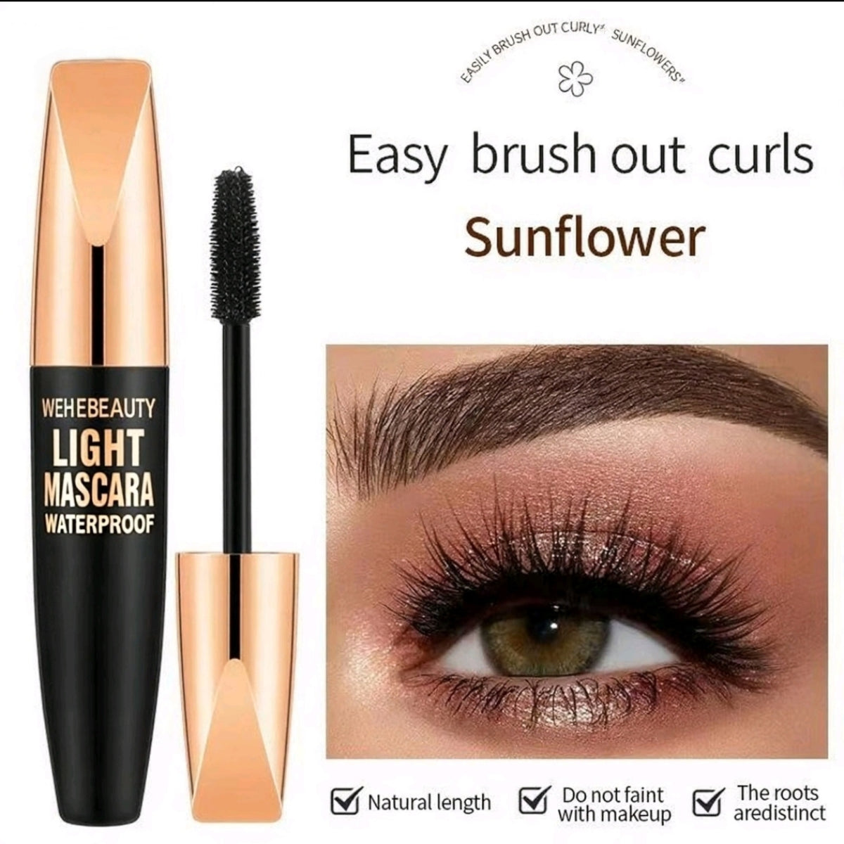 WeheBeauty Mascara Plump Curly Long Thick Waterproof Not Smudge Long-lasting Eyelashes