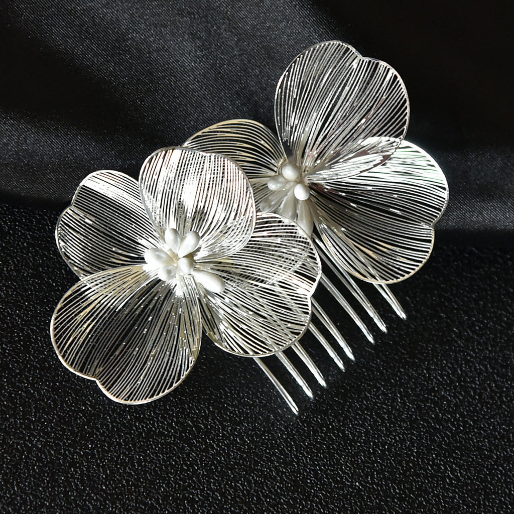 Bridal Headdress Super Fairy Golden Flower Comb