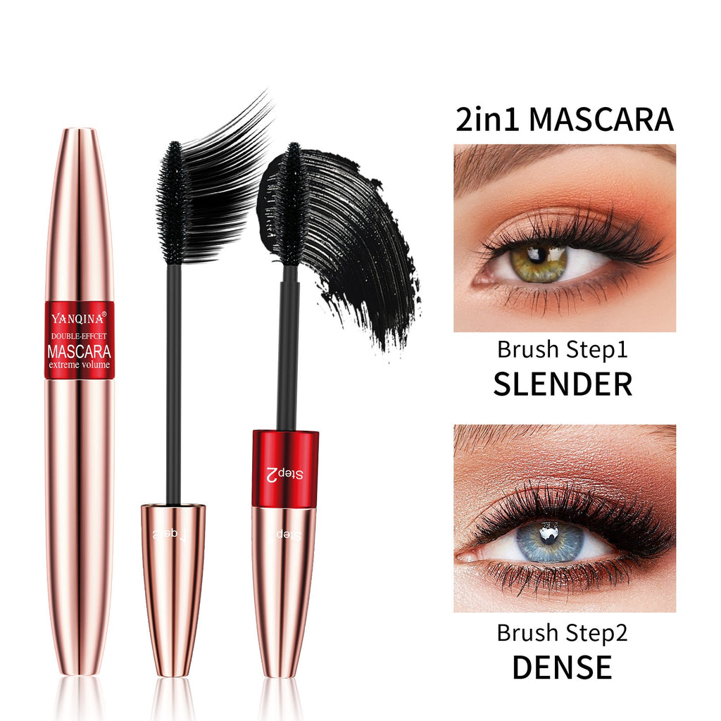 Yanqina Face Makeup Double-headed Mascara 2-in-1 Not Smudge Long