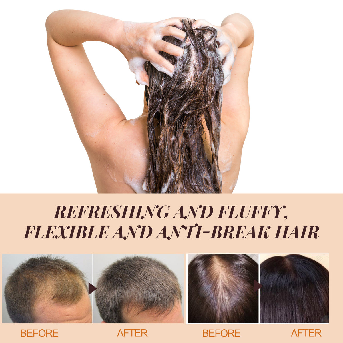 Eelhoe Horse Oil Shampoo Deep Cleansing Scalp Dandruff Oil Control Fluffy Moisturizing Hair Care