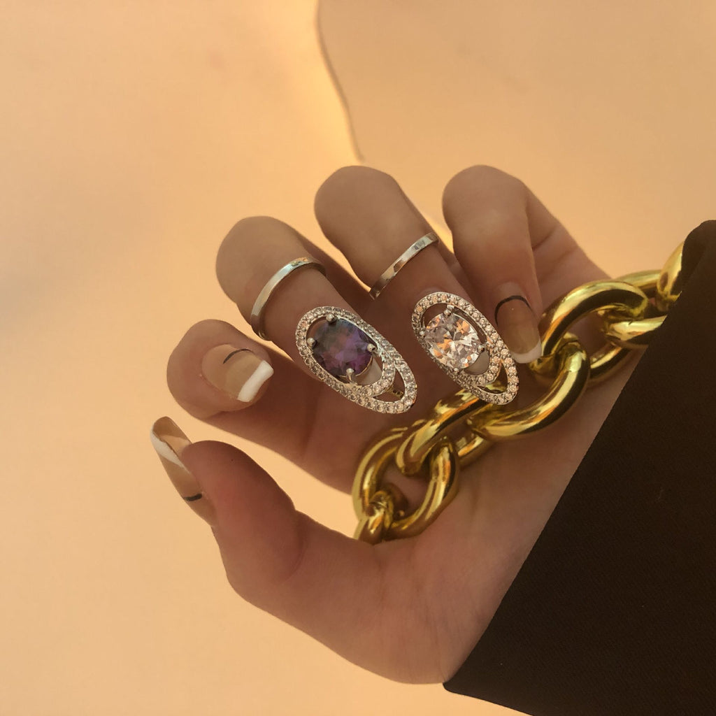 Gem Fingertip Nail Enhancement Ring