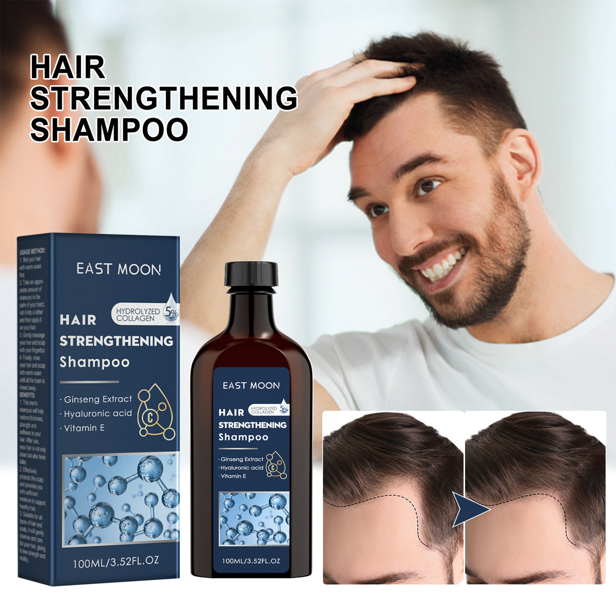 East Moon Men's Shampoo Deep Cleansing And Moisturizing Hair Roots