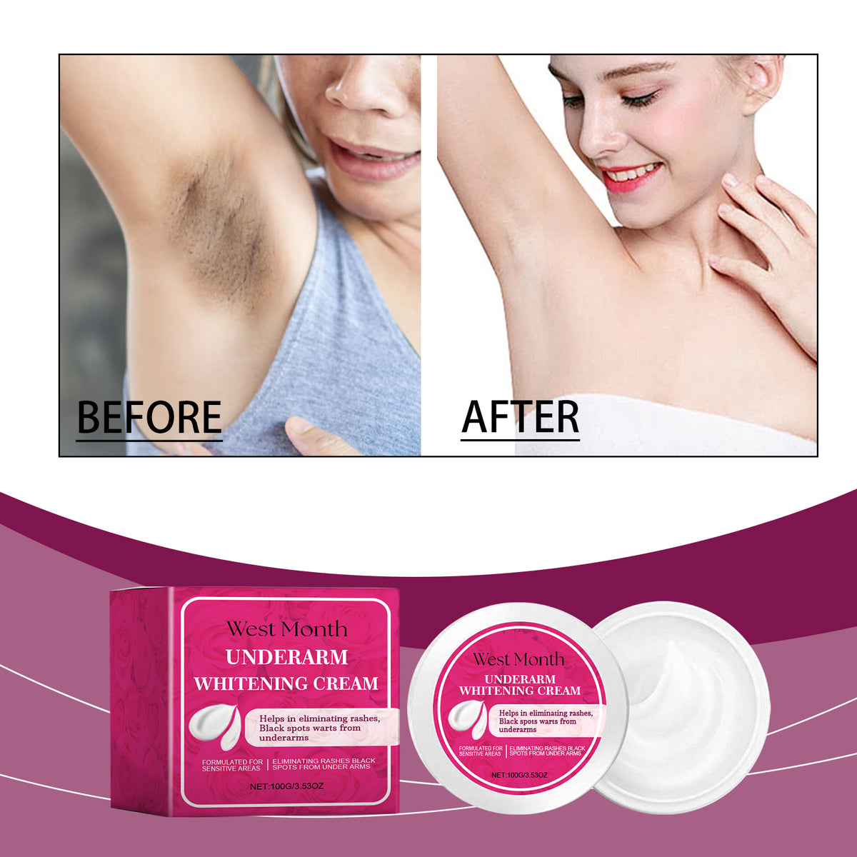 West Month Beauty Cream Improves Dull Skin, Rejuvenates Skin, Brightens And Exfoliates Dead Skin Body Beauty Cream