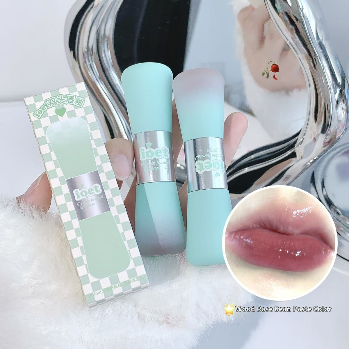 Ioet Double-headed Lip Lacquer Matte Finish Water Light Lipstick
