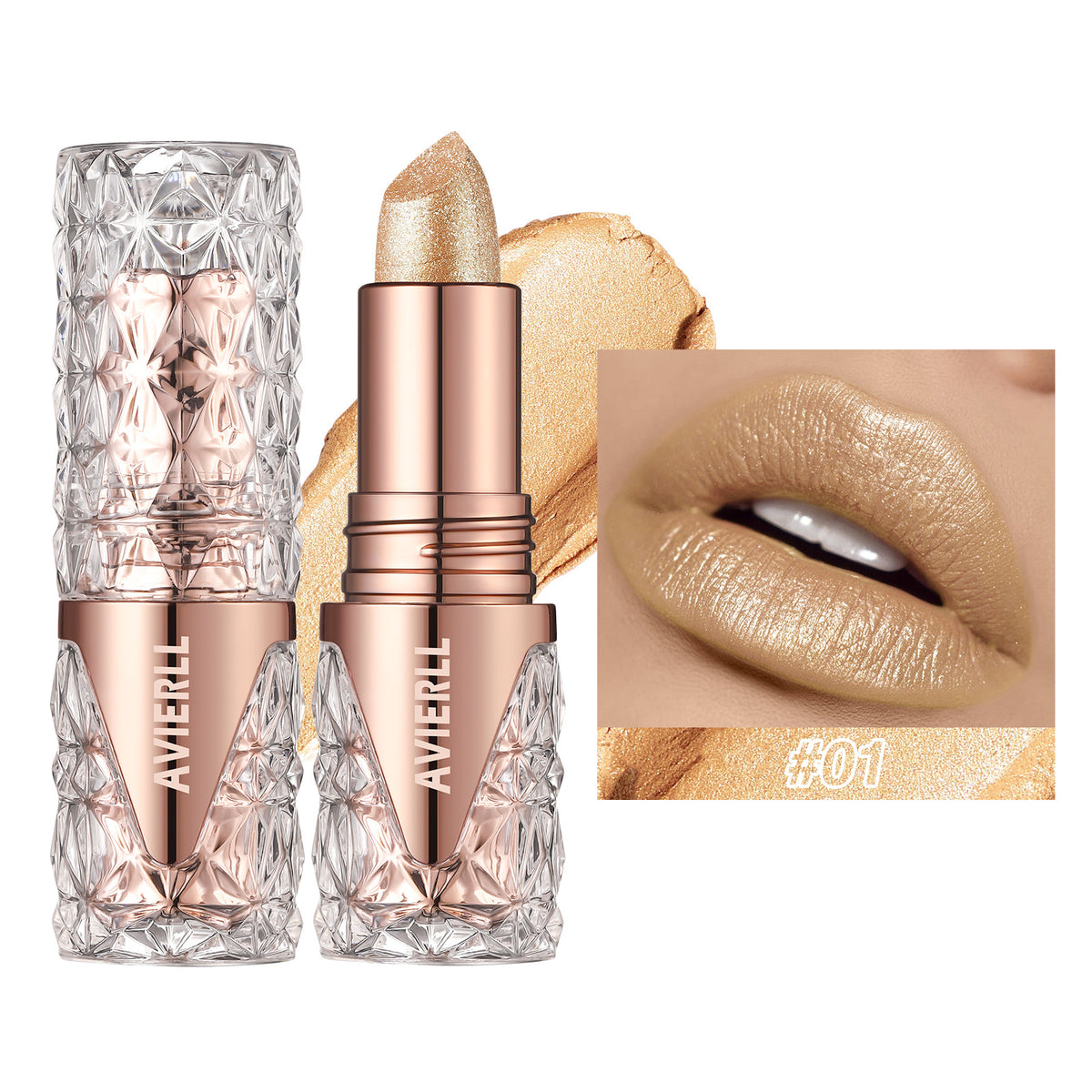 Aveirll Shiny Lipstick Long Lasting Waterproof Pearlescent