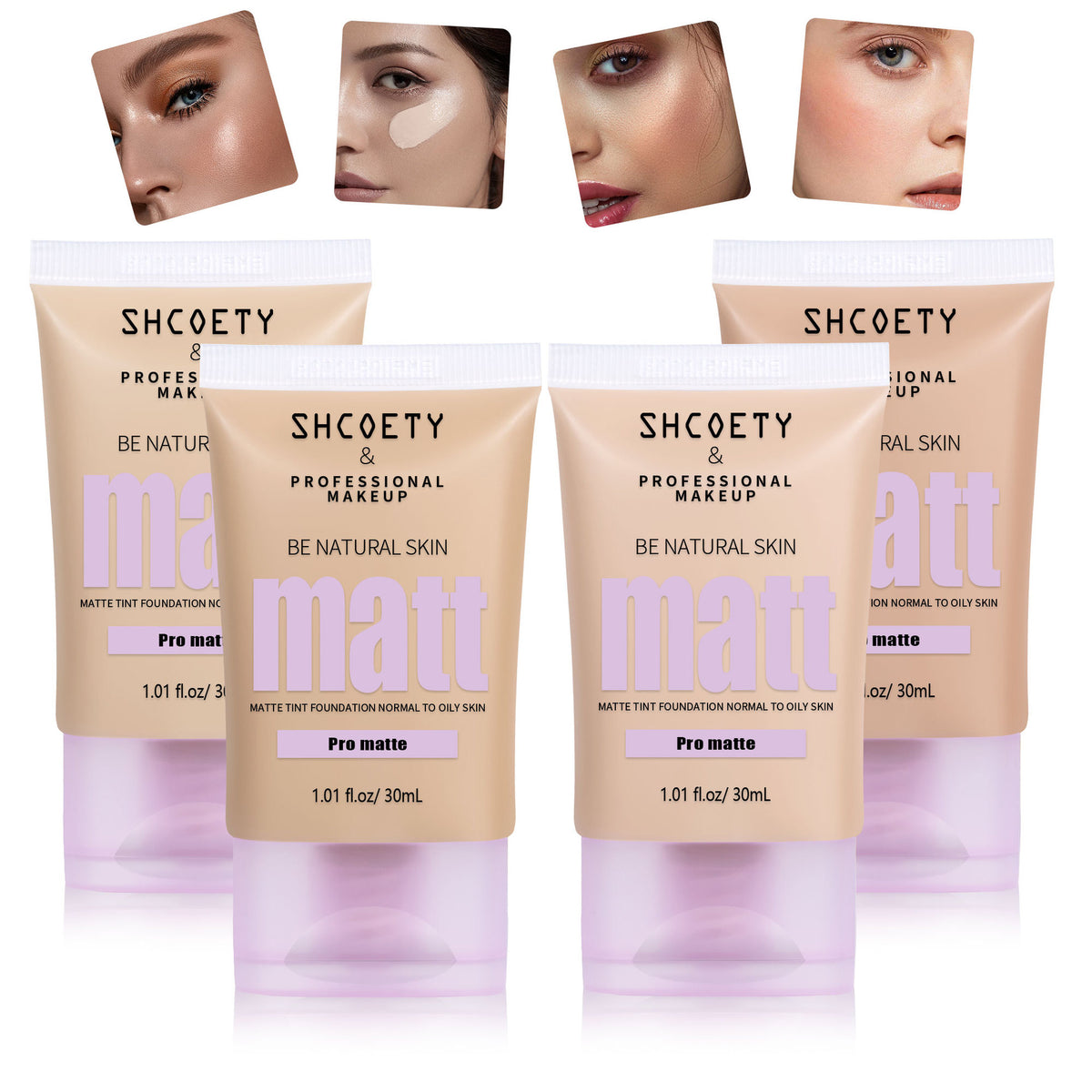 Shcoety 4 Colors Longwear Foundation Concealer Natural Brightening Skin Color BB Cream
