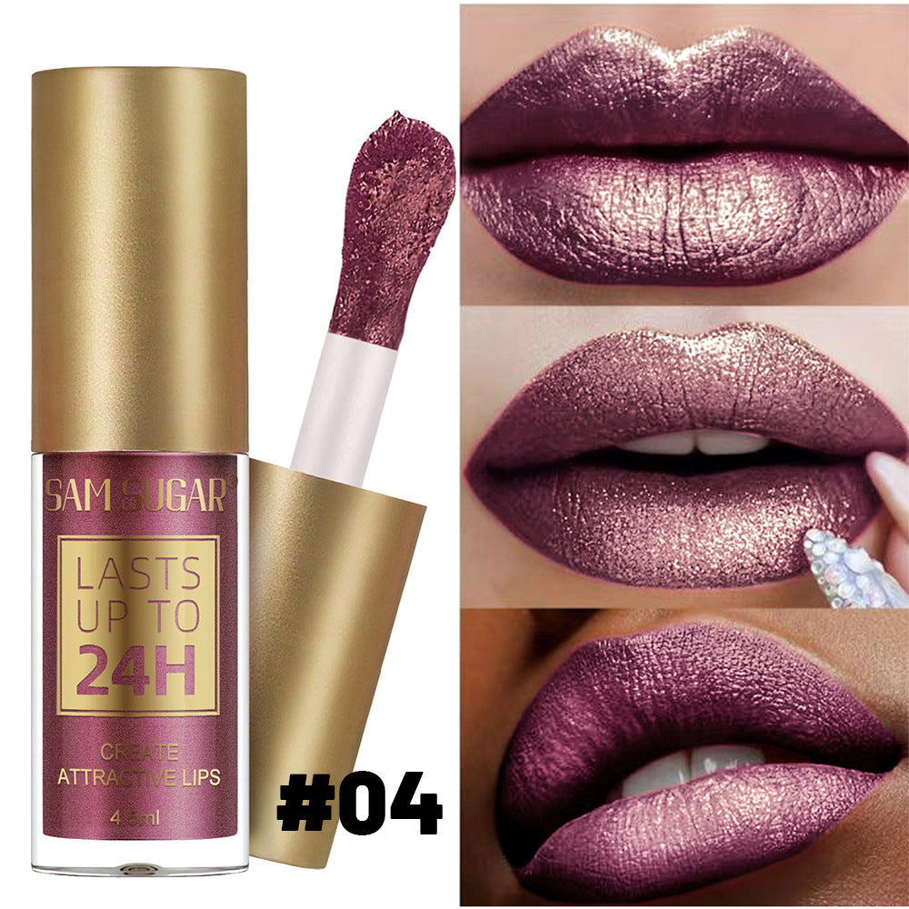 Sam Sugar 6-color Lifting Thin And Glittering Pearlescent Lip Lacquer