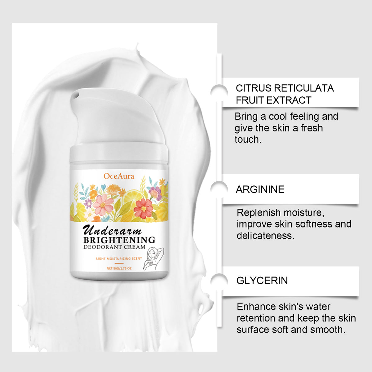 OceAura Underarm Brightening And Deodorant Cream
