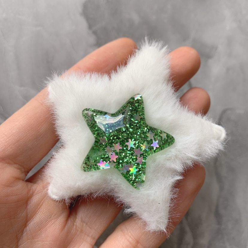 Big Flurry Sparkle Stripe Black Blue Red Green Star Hair Clip