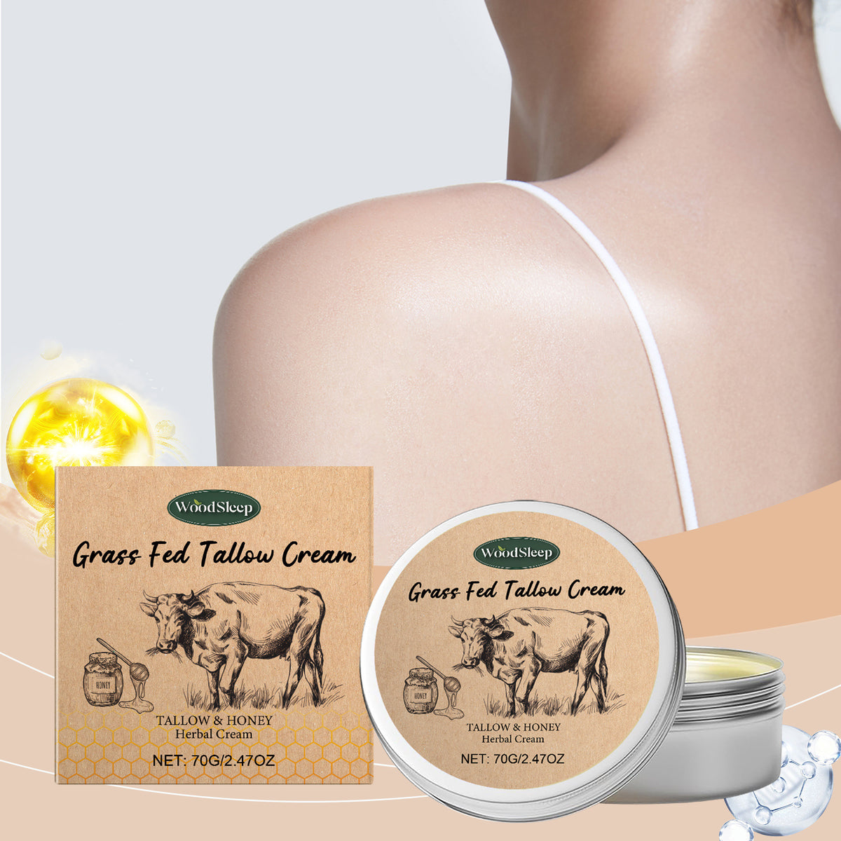WodSleep Tallow Skin Moisturizing Cream Dry And Nourishing