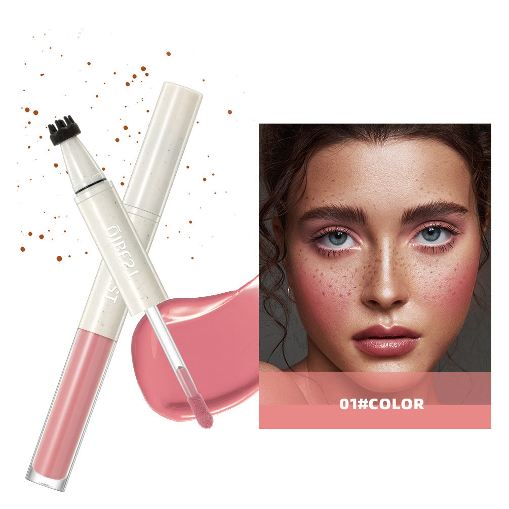 Qibest Double-headed Freckle Blush Women's Long-lasting Matte Natural