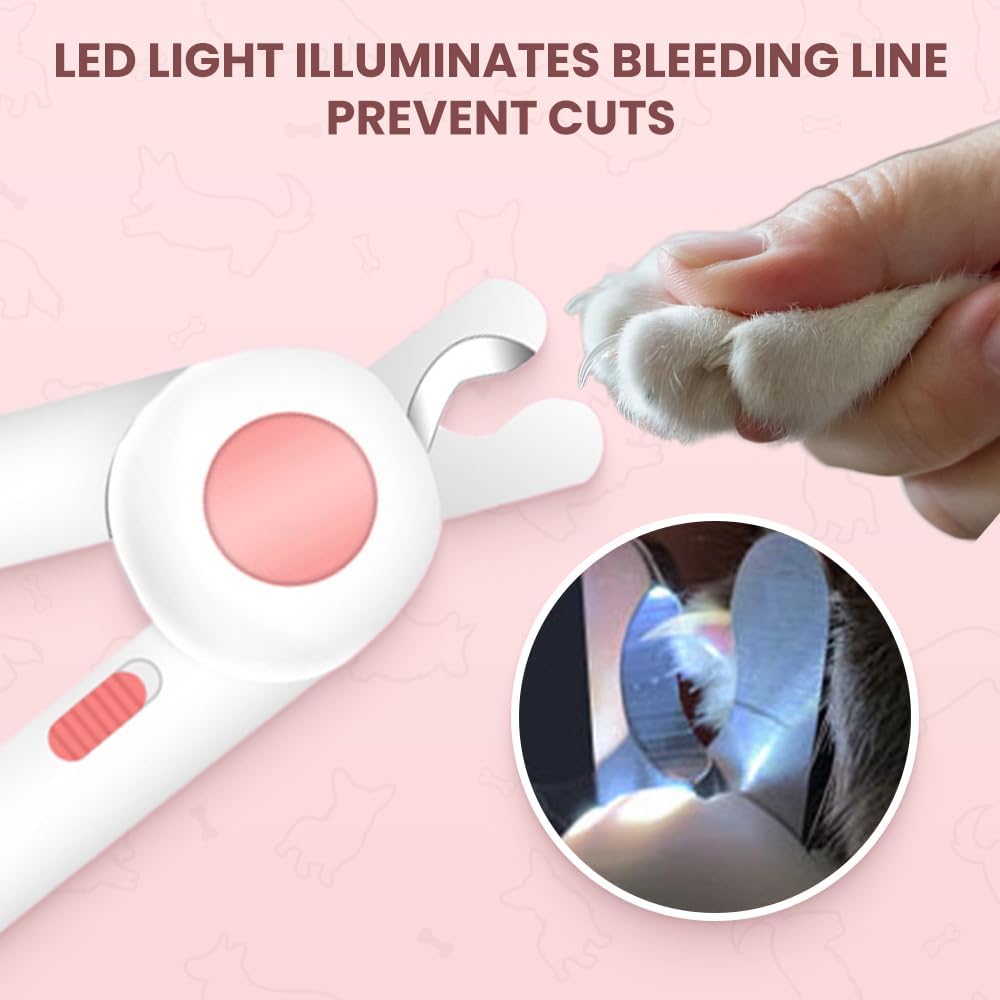 LED Pet Nail Clipper Cat Nail Clipper With Light Led Pet Nail Clippers For Cats Dogs Trim Your Pets Nails Easy And -Free Grooming Tool Pet Nail Clippers