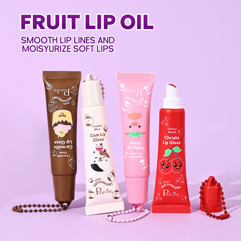 Page Vine Colorful Fruit Cartoon Series Lip Gloss Refreshing And Moisturizing