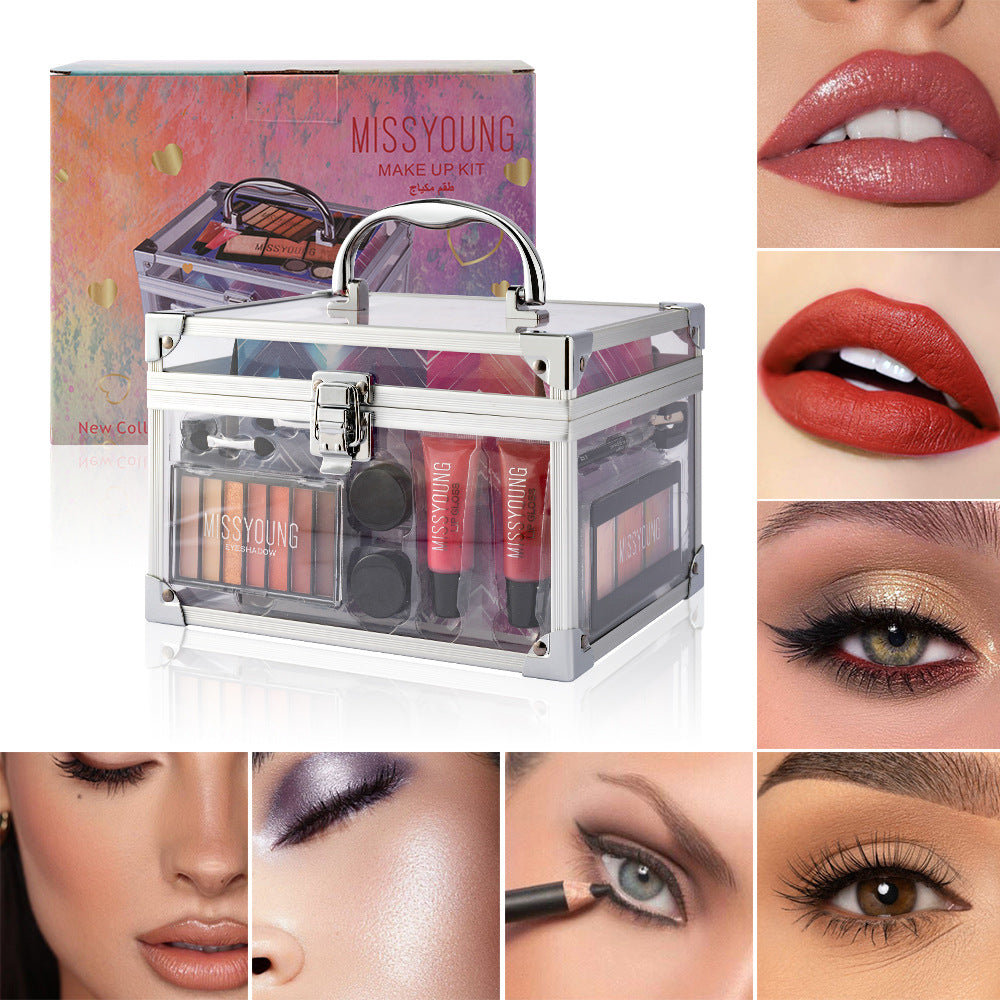 Missyoung European And American Style Facial Makeup Blush Eye Shadow Nourishing Lipstick Kit