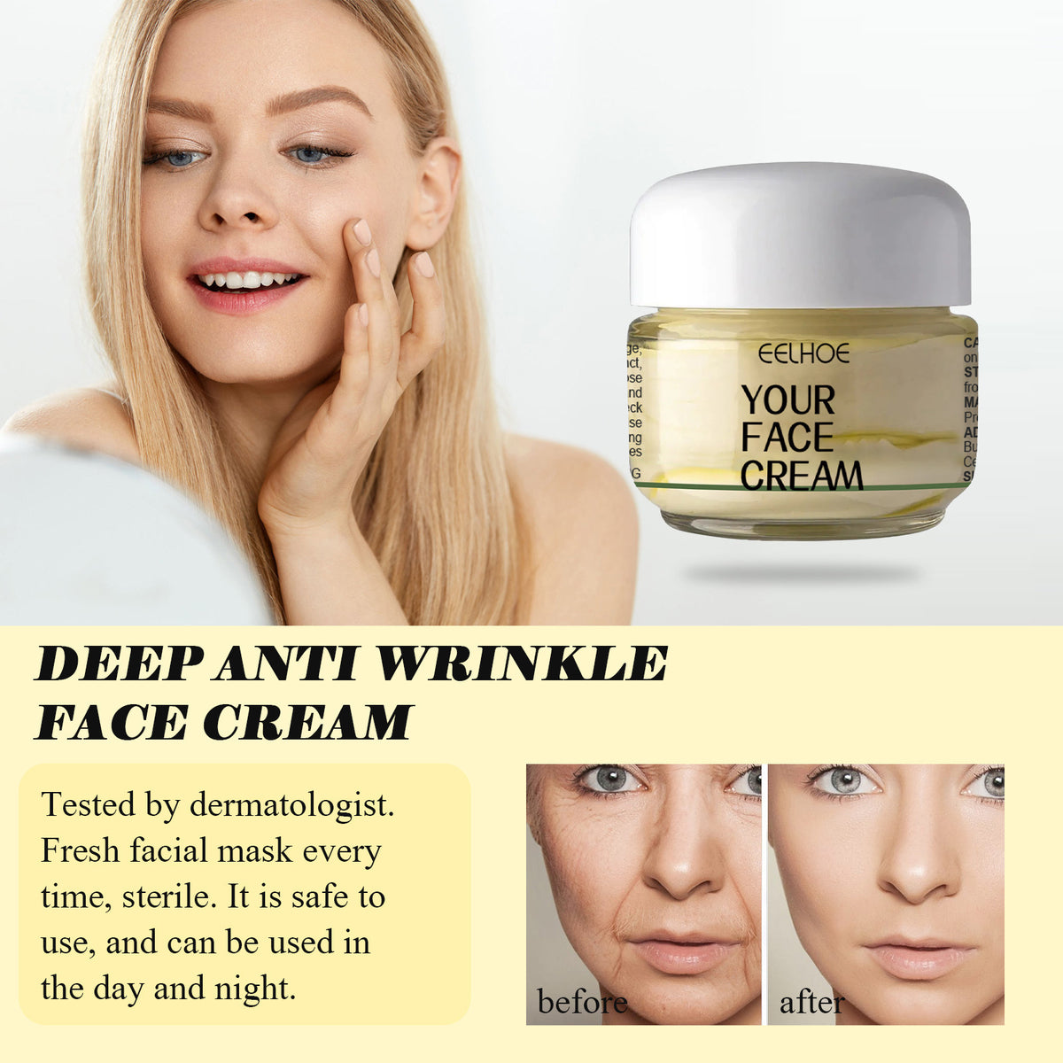 Eelhoe Deep Anti-wrinkle Face Cream Spots, Fine Lines, Firming And Brightening Skin